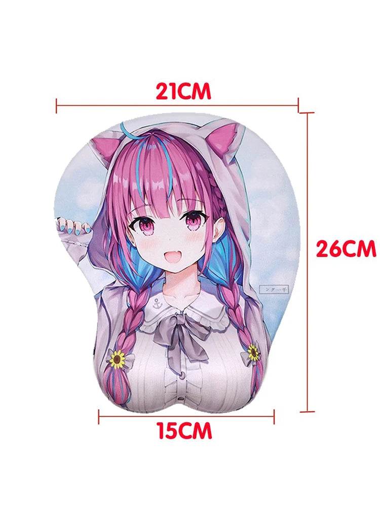 3d Carpet Mouse Pad Minato Aqua Hololive Kawaii Wrist Rest Keyboard Anime Girl Mouse Pads Cute Virtual Anchor Laptop Table