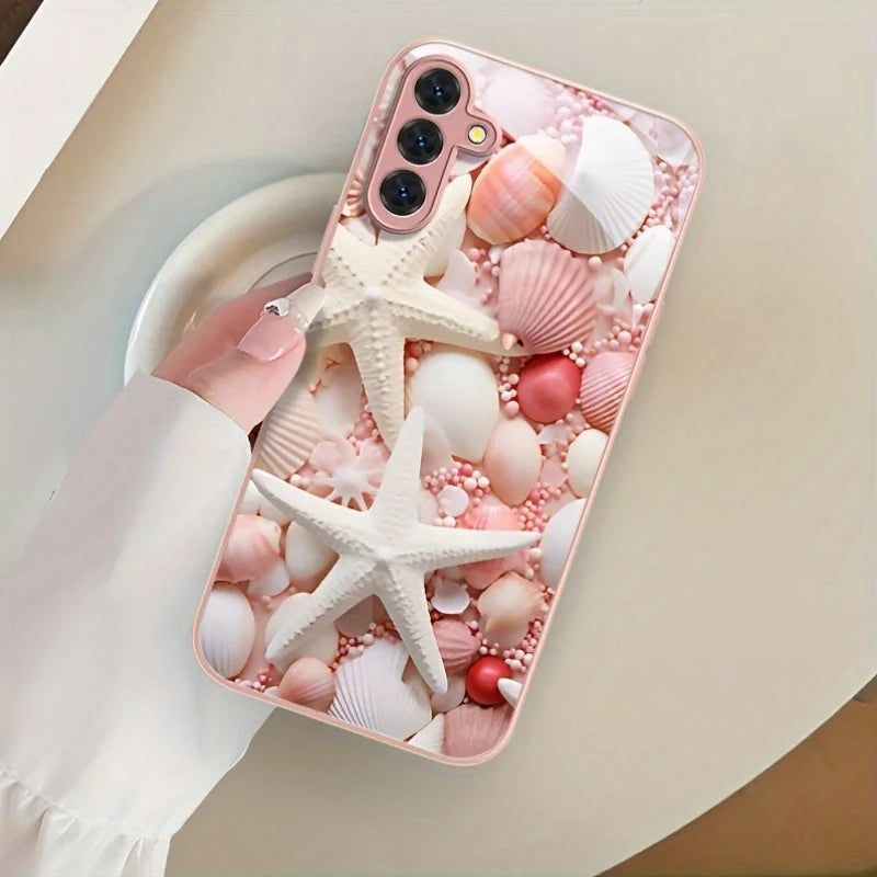 Hard Glass Flowers Case For Samsung S26 S25 Ultra S24 S23 Plus S21 FE S22 A57 A56 5G A55 A54 A36 A53 A52S A17 A34 A51 Case Cover