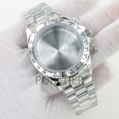 40mm VK63 Watch Case 100m Waterproof for Daytona VK63 VK64 Movement 316L Stainless Steel Presidential/Jubilee/Oyster Bracelet