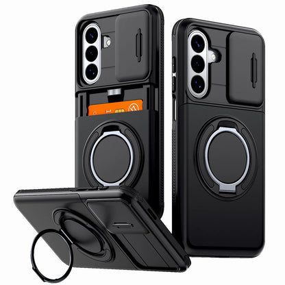 Shockproof Armor Case For Samsung Galaxy A57 A37 A17 A27 A56 A36 A26 A16 A55 A15 5G 4G S26 S25 S24 FE Plus Card Slot Stand Cover
