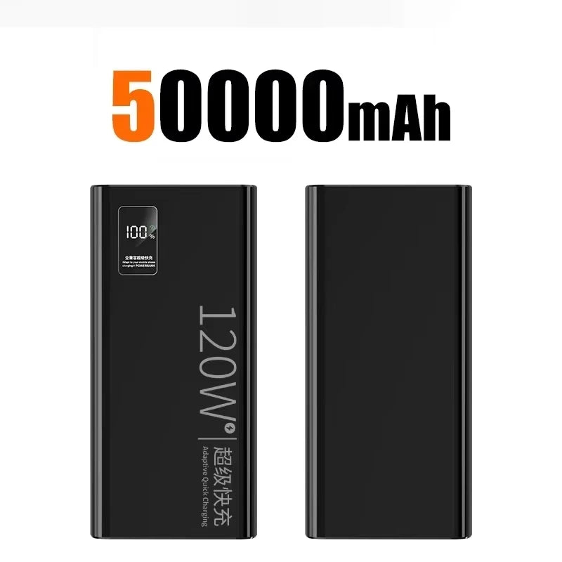 120W Power Bank 500000mAh Large Capacity Super Fast Charge Power Bank Portable Battery Charger For iPhone Samsung Huawei Xiaomi