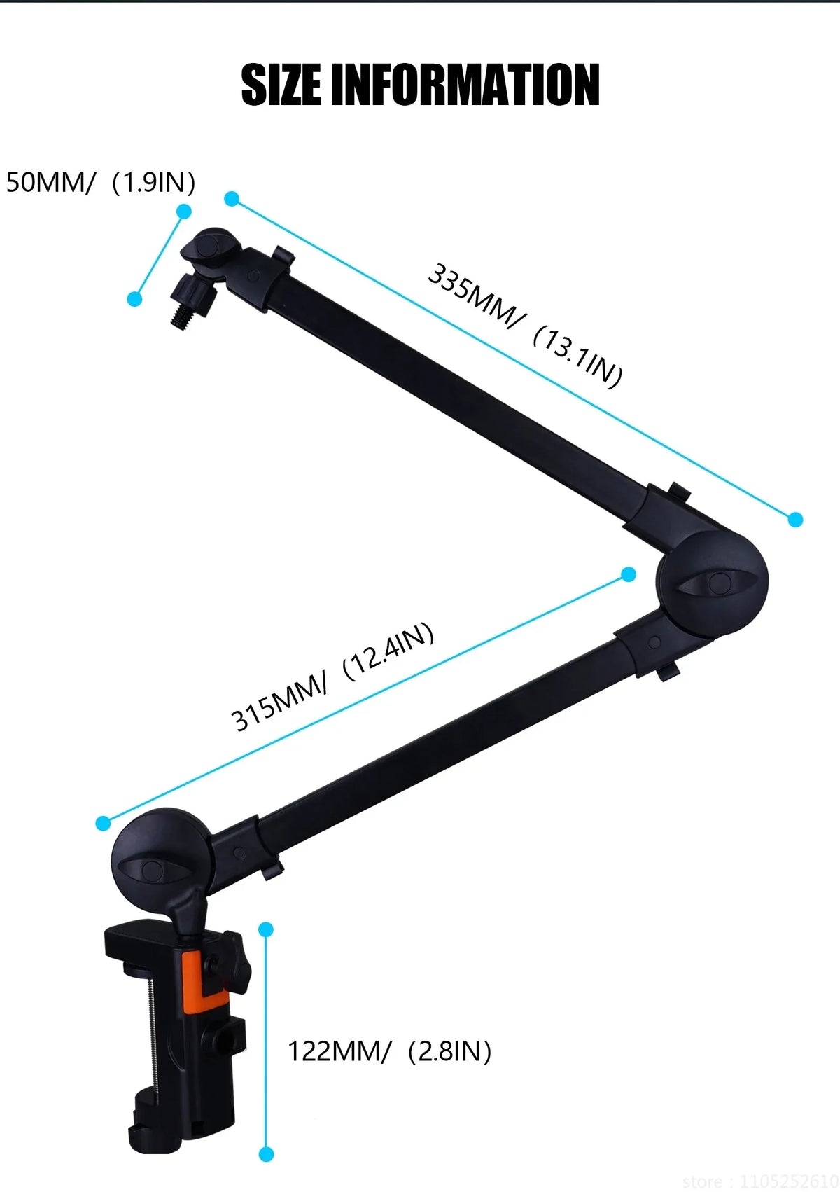 Microphone Support Spring-Free Microphone Cantilever Holder Foldable Stand Live Broadcast Stand Desktop Stand Long Arm Bracket