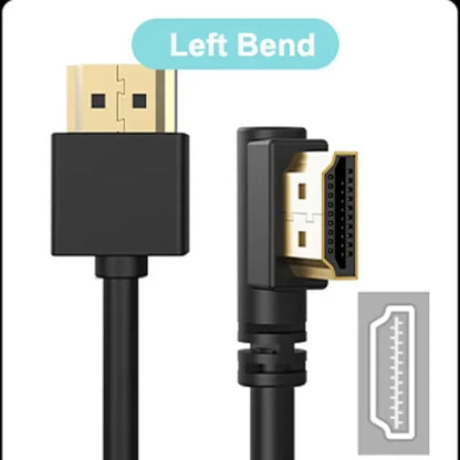 90 Degree HDMI 2.0 Cable - Graphene Enhanced for Space-Saving Installations | 4K, 3D & High Refresh Rate Aux Cable  Hdmi Cable