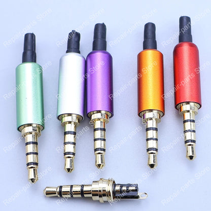 JCD 3.5MM Stereo Headphone Plug 2/3/4 Pin Male Gold-Plated Audio Adapter Set Speaker Headphone Jack AUX Solder Wire Connector