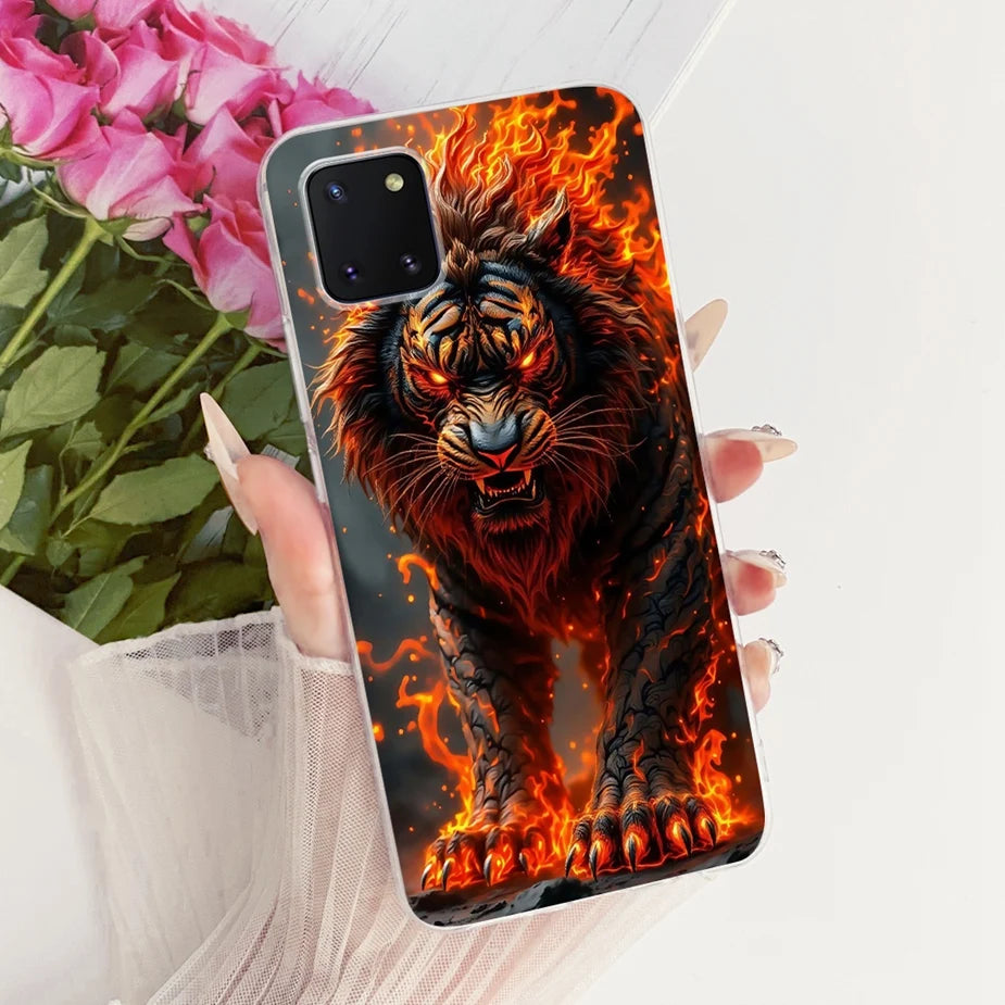 For Samsung Galaxy Note 10 Lite Case SM-N770F Luxury Flowers Painted Cover Soft Silicone Case For Samsung S10 Lite SM-G770F Bags