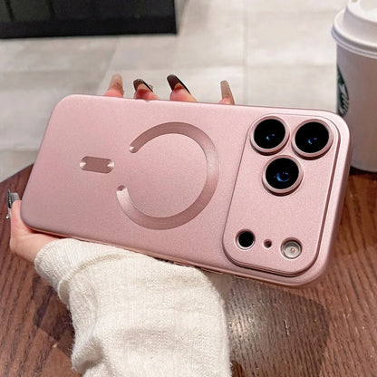 Luxury Metallic Paint Magnetic Soft TPU Case for IPhone 17 16 E 15 14 Plus 13 12 11 Pro Max Wireless Charge Lens Protect Cover