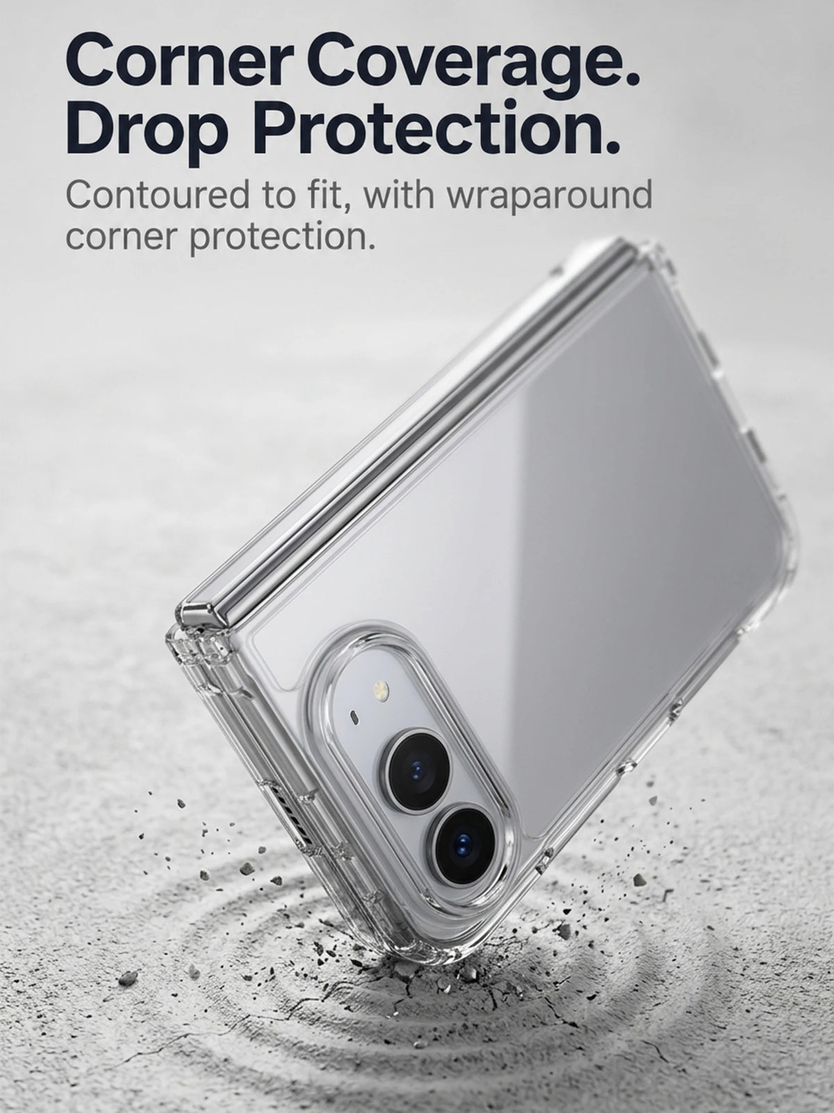 KEYSION Crystal Transparent Fold Phone Case for iPhone Duo HD Clear Soft TPU+Acrylic Shockproof Back Cover for iPhone Duo 2026
