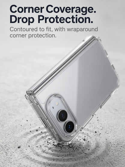 KEYSION Crystal Transparent Fold Phone Case for iPhone Duo HD Clear Soft TPU+Acrylic Shockproof Back Cover for iPhone Duo 2026
