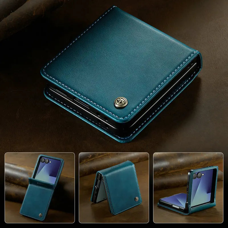 For Samsung Galaxy Z Flip 8 5G 2026 Luxury Case Classic Book Funda Samsung Z Flip 7 Case Phone Galaxy ZFlip 8 Flip7 Leather Etui