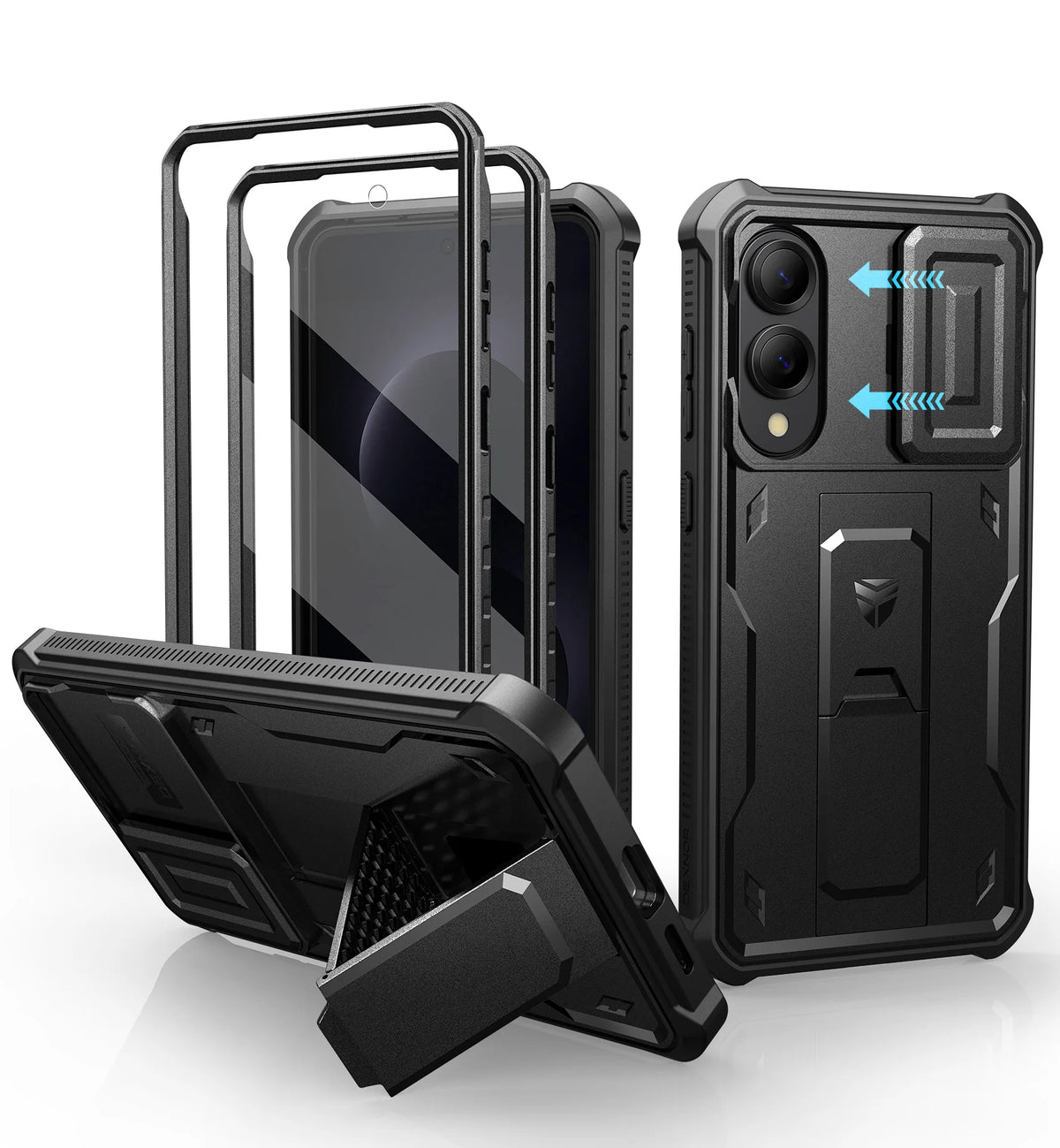 Dexnor For Samsung Galaxy S25/S25 Plus/S25 Ultra /S25 Edge 2025Case Full Body Shockproof Camera Cover &Built-in Screen Protector Kickstand