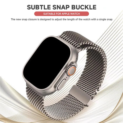 Official Titanium Milanese Loop Band for Apple Watch Bands Ultra 2/Ultra 49mm 46mm 45mm 44mm 42mm Parachute-style Strap Bracelet