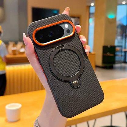 360 Rotating Kickstand Textured Magnetic Phone Case For Google Pixel 10 Pro XL 9A 9 Camera protection Comfortable Grip Cover