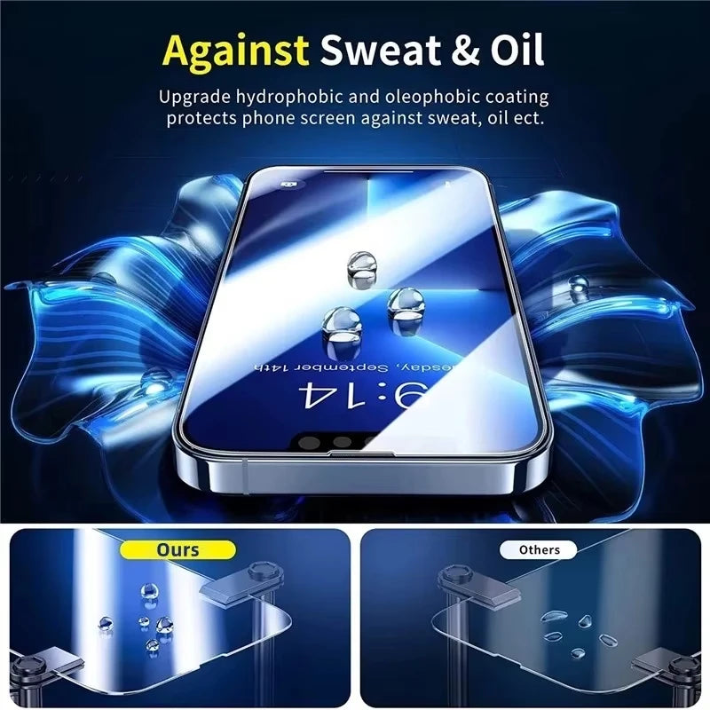 1-3Pcs Tempered Glass for iPhone 14 13 12 11 15 16 17 18 Pro Max Mini Screen Protectors for iPhone Air XR XS 7 8 Plus 16e Glass