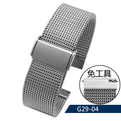 20/22/24mm Steel Dive Shark Mesh for Milanese Watch Bracelet Strap Band Weaving Double Snap Strap for Breitling Omega