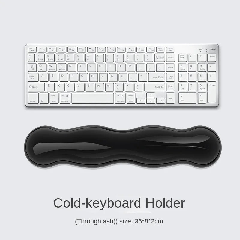 Silicone Keyboard Mouse Wrist Rest Support Ergonomic Wave Hand Pad Cushion Comfortable Soft For Gaming Office PC Computer Laptop