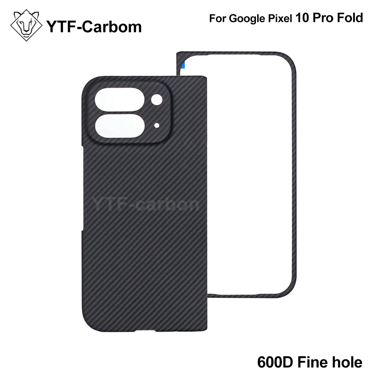 YTF-Carbon New Style for Google Pixel 9/10 Pro Fold Kevlar Carbon Fiber Hinge Protection Cover Ultrathin 11 Pro Fold Phone Case