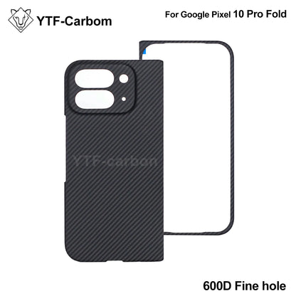 YTF-Carbon New Style for Google Pixel 9/10 Pro Fold Kevlar Carbon Fiber Hinge Protection Cover Ultrathin 11 Pro Fold Phone Case