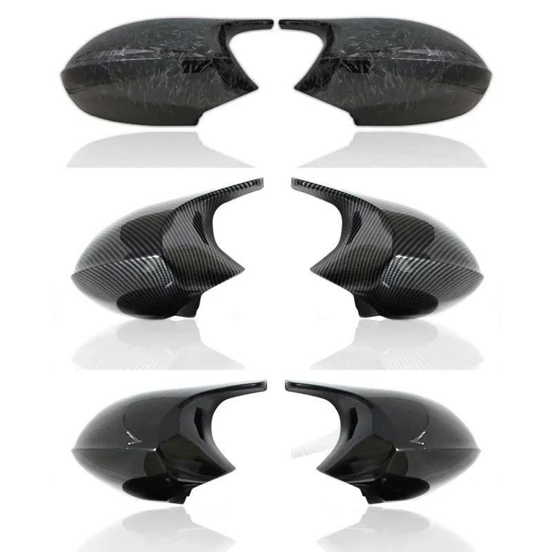 Carbon Fiber Glossy black Side Mirror Cover Replacement for BMW E90 E91 E92 E93 E81 E87 E82 E88 3 Series and 1 Series Wing Cover