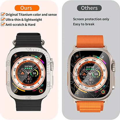 Screen Protector For Apple Watch Ultra 49mm Case Accessories Metal Cover Frame+Tempered Glass For iWatch Ultra 4 3 2 49mm Bezel
