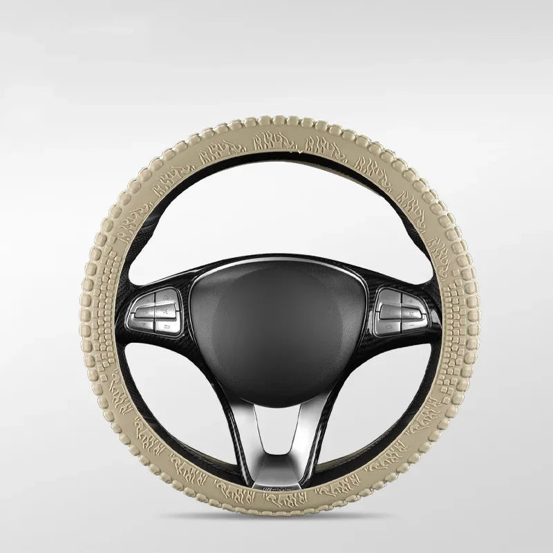 Universal Elastic Car Silicone Steering Wheel Cover Tire Texture Soft No Inner Ring Steering Wheel Automobiles Accessories
