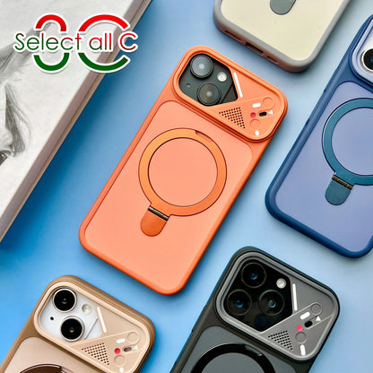 For IPhone 17Air 11 12 13 14 15 16 17 18 Pro Max Plus For Magsafe Dynamic Mecha Magnetic Phone Case Metal Stand Shockproof Cover