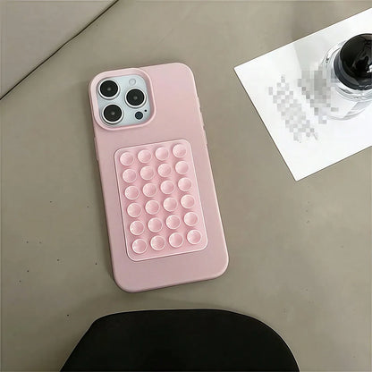 3D Suction Cup Stand Litchi Pattern Phone Case For iPhone 17 16 15 Pro Max Plus 16E 14 13 12 11 Pro Max X XS XR Shockproof Cover