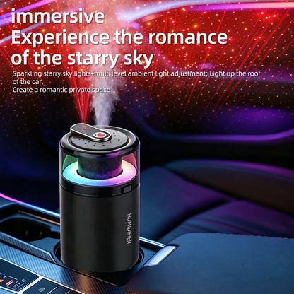 USB Starry Sky Car Humidifier & Aroma Diffuser, Mini Portable Nebulization Air Freshener with RGB Light, Fits Car, Home, Office