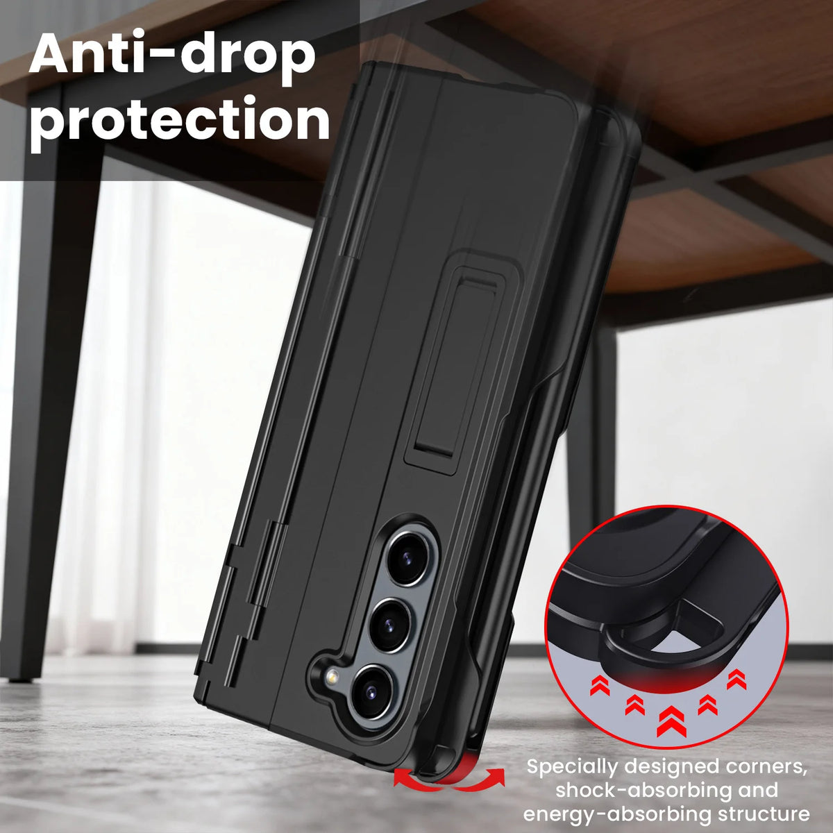 Suitable for Samsung Fold7/Fold6/Fold5/Fold4/Fold3 Stand, Stylus, Tempered Glass Full-Cover Protective Folding Phone Case