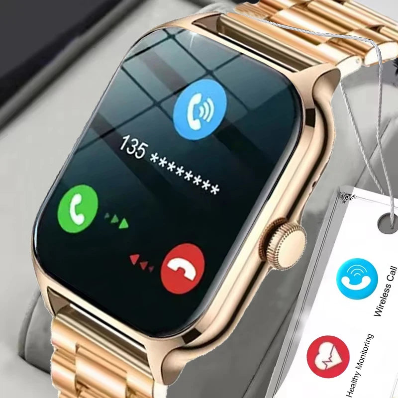 2026 Women Smart Watch Men Full Touch Screen Heart Rate Fitness Tracker Ladies Watch Bluetooth Call Smart Clock for Android IOS