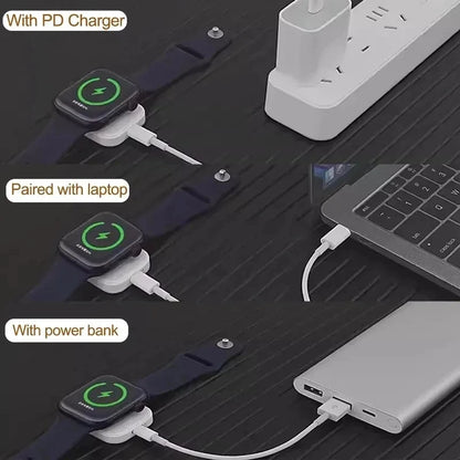 Fast Magnetic Watch Wireless Charger For Apple Watch Ultra 3 2 1 Series 9 8 7 6 SE Charger Dock Adapter Type C Portable Charger
