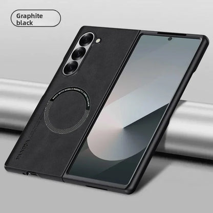 Luxury Ultrathin Sheepskin Leather Slim Phone Case for Samsung Galaxy Z Fold 8 Ultra 7 6 5 4 3 Magnetic Charge Shockproof Cover