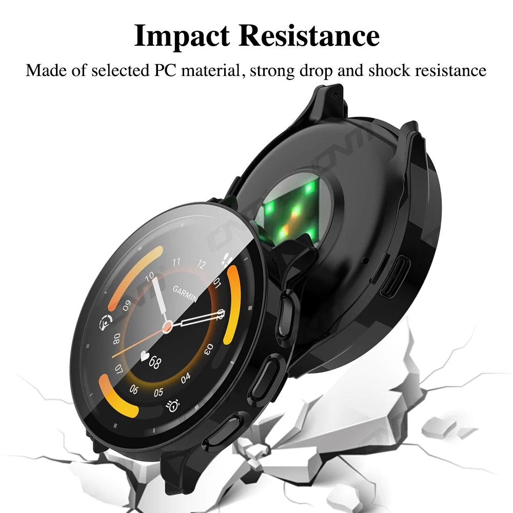 Glass+Case for Garmin Venu 4 3 3S Tempered Glass Screen Protector & Hard PC Protective Bumper for Venu3 Shell Accessories