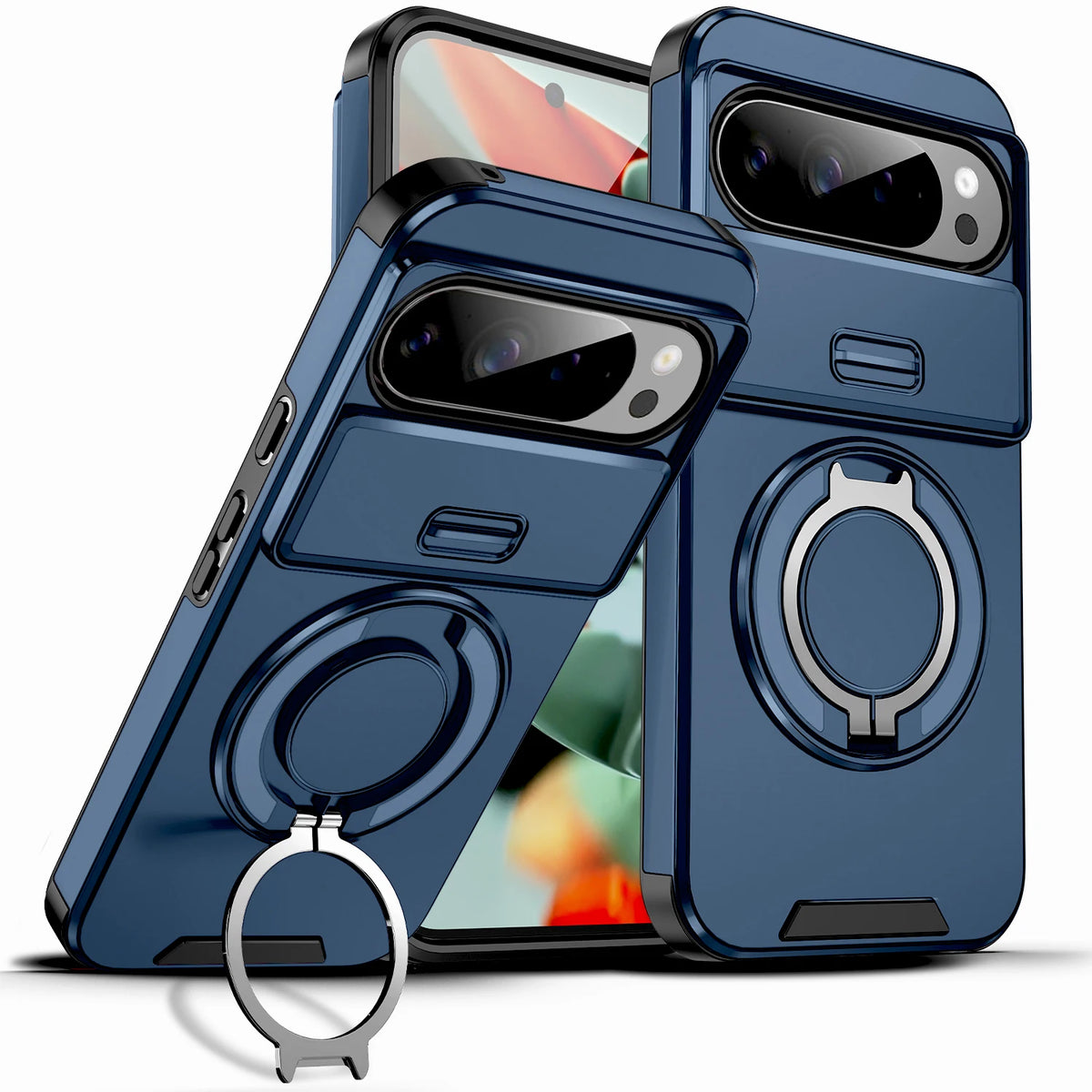 Luxury Shockproof Armor Case For Google Pixel 11 10 9 7 Pro XL 8A 9A 8Pro 11Pro Anti-fall Support Car Mount Adsorption Cover