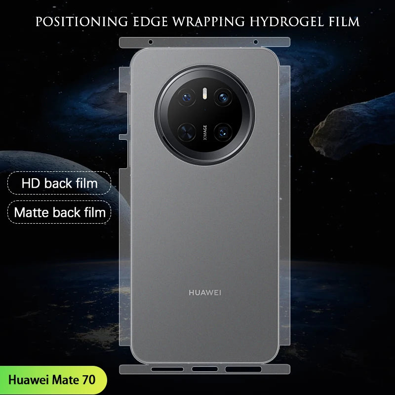 For Huawei Mate 70 Pro Plus RS Air Positioning Wrap Edge Soft UltraThin Scratch Repair Back Hydrogel Film Full Cover Protector