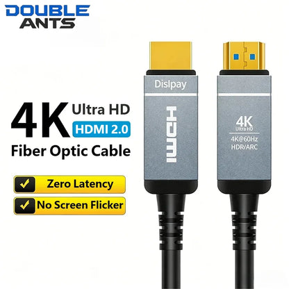 4K HDMI 2.0 Fiber Optic Cable 4K@60Hz 2K@240Hz/144Hz 18Gbps HDR ARC Optical HDMI Cable for PS3/PS4 PC TV Projector Monitor Xbox