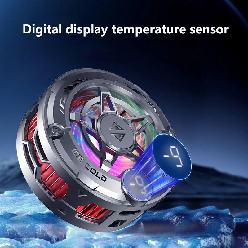 Lenovo Portable Mobile Phone Cooler Gaming Cooling Tool Magnetic Back Cover Clip Digital Display RGB Lights For Android iOS