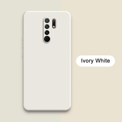 Original Square Liquid Silicone Case for Xiaomi Redmi 9 9A 9i 9T Power Camera Protective Cute Phone Back Cover Redmi9 T Fundas