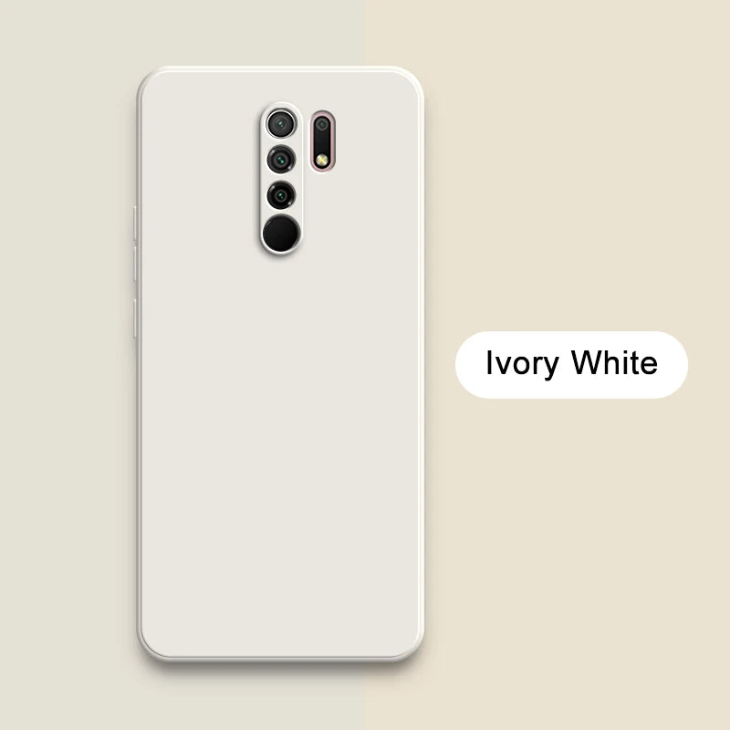 Original Square Liquid Silicone Case for Xiaomi Redmi 9 9A 9i 9T Power Camera Protective Cute Phone Back Cover Redmi9 T Fundas