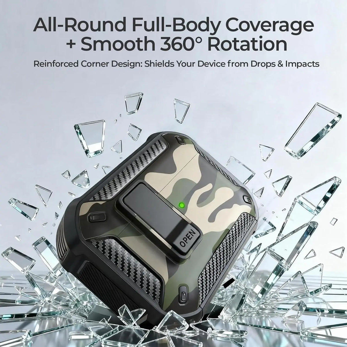 Switch Case for AirPods 5 2026 Headphone Protective Case Camouflage Green for Men Airpods Pro 3/4/5 Protective Case with Lock