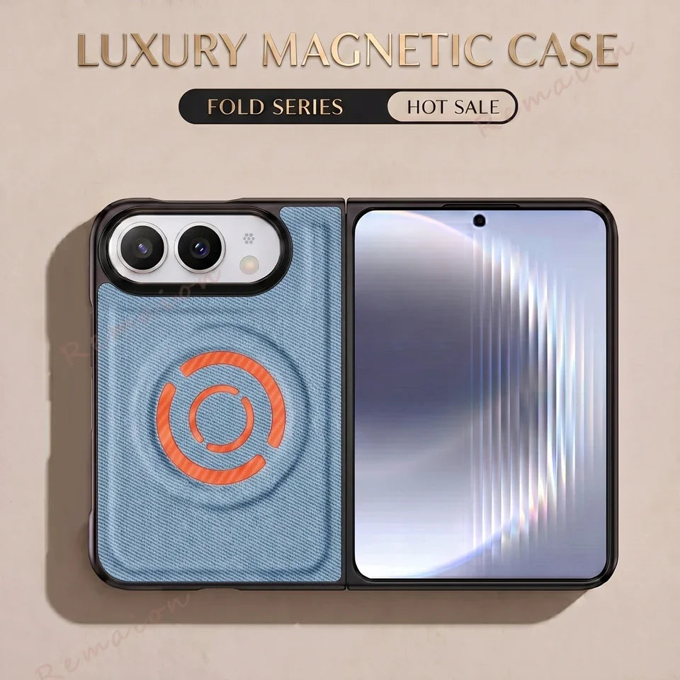 Fashion Magnetic Tech Fabric Phone Case For iPhone DUO 18Fold Magsafe Official Shockproof Protector Cover 18DUO