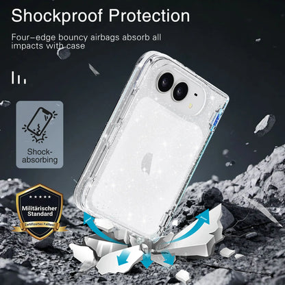 For IPhone Duo Fashion Transparent Glitter Acrylic Phone Case for IPhone Duo 18 Fold Shockproof Axis Protection Slim Fit Cover