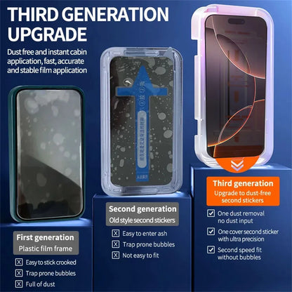 5Pcs Ultra HD 8K Dust Free Screen Protector For iPhone 16 15 14 13 12 11 17 Pro Max 16e Plus 17 Air Glass Easy Installation Box