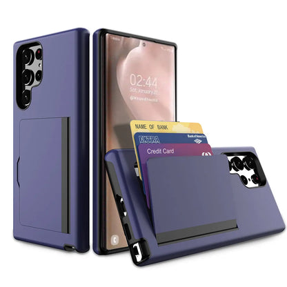 For Samsung Galaxy S24 Ultra S23 S22Plus S21+ S20 FE S10 A12 A52 A72 Case Wallet Card Slot Credit Card Cover For Samsung Note 20