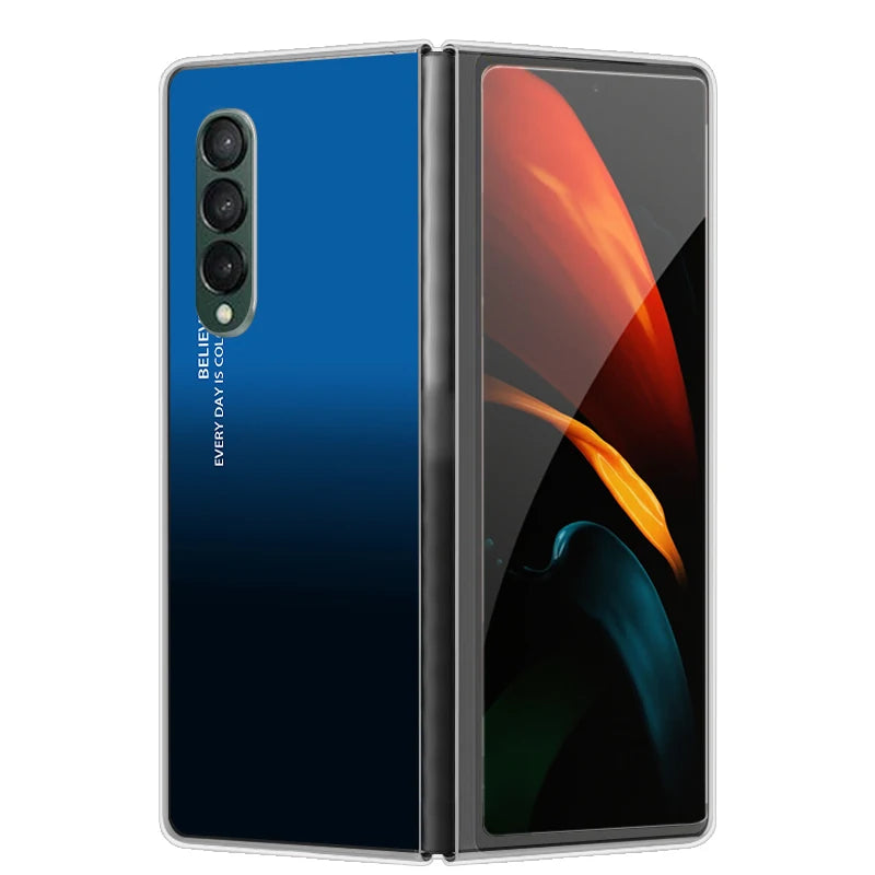 Case For Galaxy Z Fold 7 6 5 3 4 2 Transparent Hard Folding Luxury Painted For Samsung Z Fold 7 Fold Special Fold2 Clear Cover