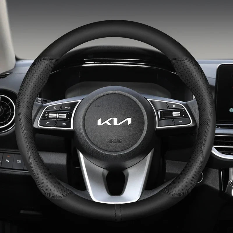 Car Steering Wheel Cover PU Leather D Shape Auto Accessories For Kia Sportage 5 GT-Line 2021 2022 Sportage 2022 2023 37-38cm