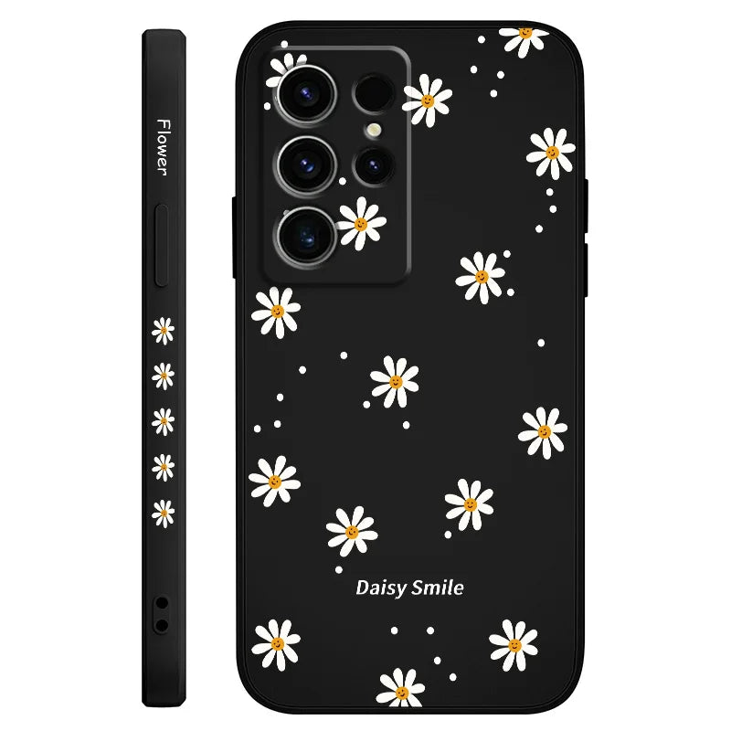 Smiling Daisy Phone Case For Samsung Galaxy S25 S24 S23 S22 S21 S20 S10 S10E Ultra Plus FE Note 20 Ultra Plus Cover