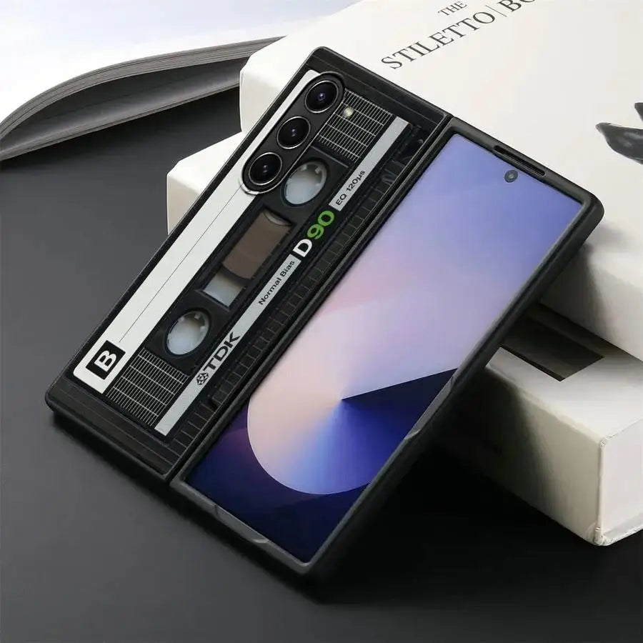 Vintage Tape Camera Back Phone Cover Case for Samsung Galaxy Z Fold 7 6 5 4 3 ZFold6 ZFold7 ZFold4 ZFold3 ZFold5