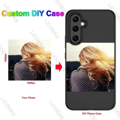 Custom Case for Samsung Galaxy S26 S25 Ultra Plus A56 A26 A36 A55 A54 A16 A15 Cover DIY Photo Name Letter Print Soft Shell Funda