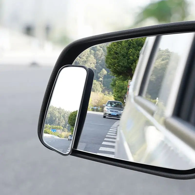 Adjustable blind spot mirror for car, 360 degree auxiliary convex mirror, round frame, wide angle, for reverse, 2 pieces