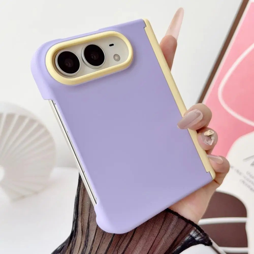 Camera Color Collision Hinge Protection Case For iPhone Duo For iPhone Folding Double Axis Frosted Shockproof Shell